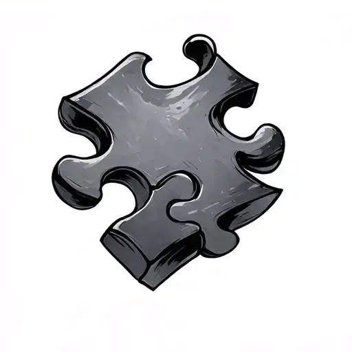 Matching Puzzle Piece Tattoo Design Featuring