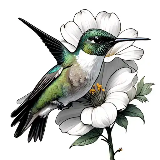 A Hummingbird Netting On A Vanilla Flower