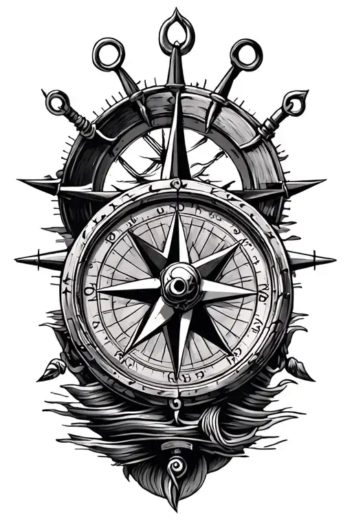 Pirate Themed Nautical Compass