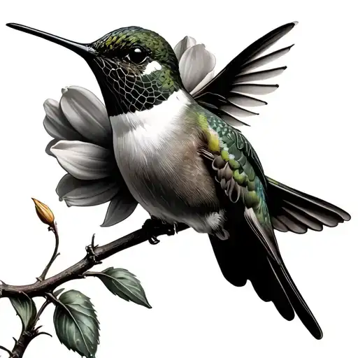 A Hummingbird Netting On A Vanilla Flower