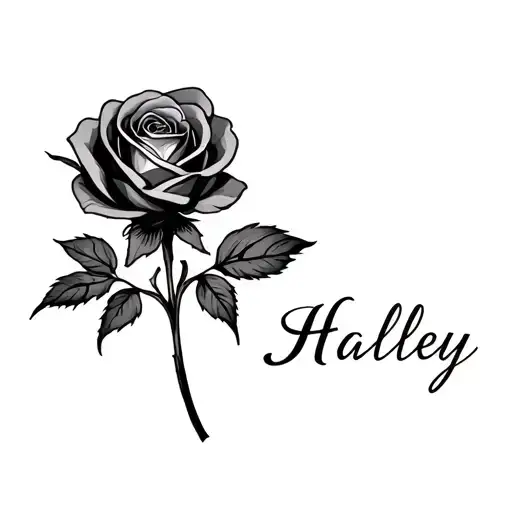 Rose With Name Haley