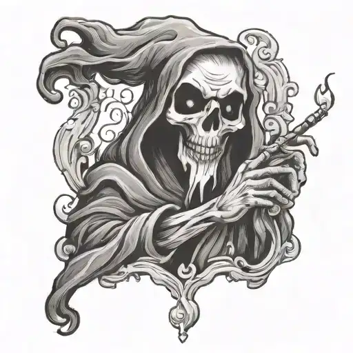 Ghost Holding Cigarette
