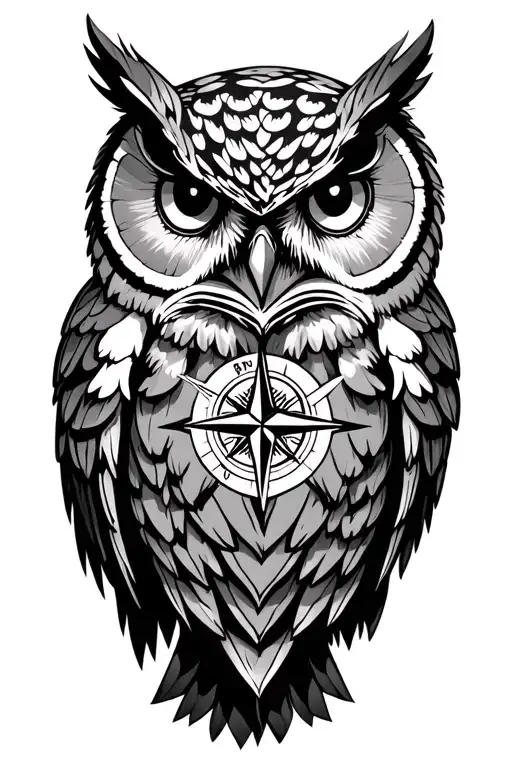 Owl Compass Rose