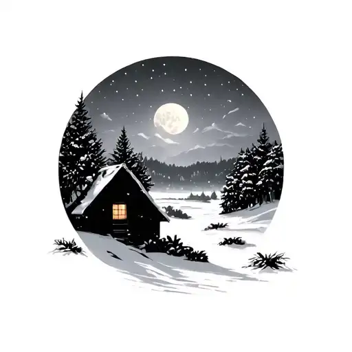 Winter Night Scene