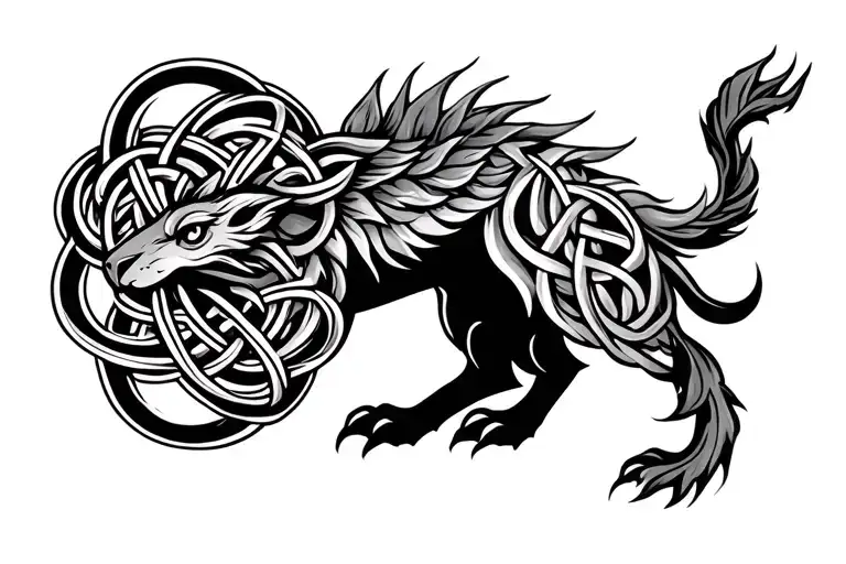Celtic Animal Surrounded By Knot Work