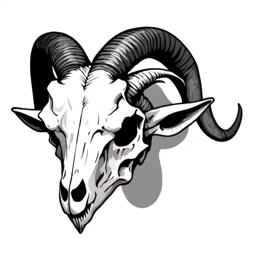 Goat Skull With 6 Horns