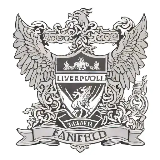 Anfield Outline As A Background Around The Liverpool Crest