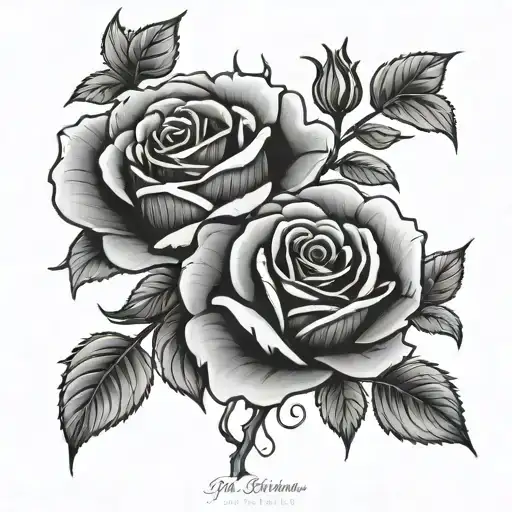 Rose Bush 3 Names Incorporated Representing The Client's Love On Back