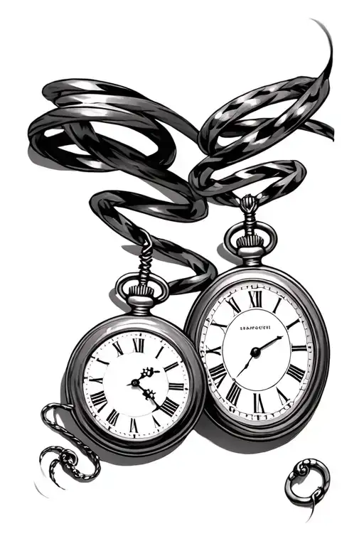 Two Pocket Watches With Roman Numbers