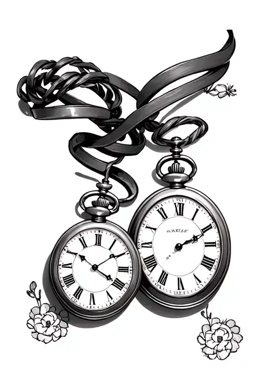 Two Pocket Watches With Roman Numbers