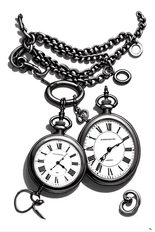 Two Pocket Watches With Roman Numbers