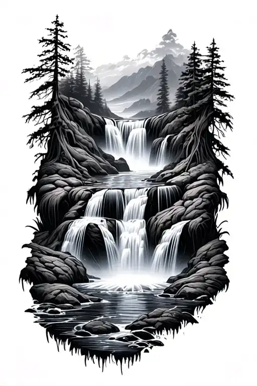 Waterfall Flowing