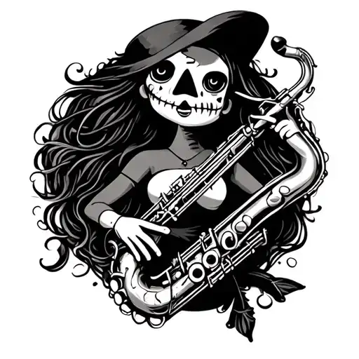 Traditional Voodoo Doll Playing Sax