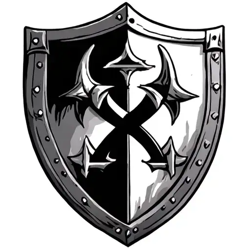 Crusader Cross Of Jerusalem Shield Adorned