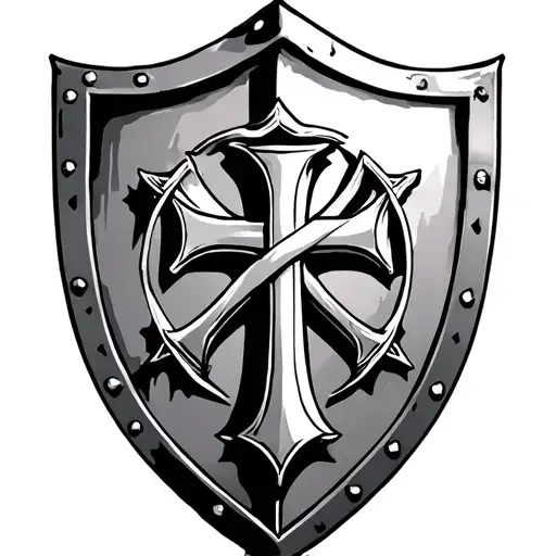 Crusader Cross Of Jerusalem Shield Adorned