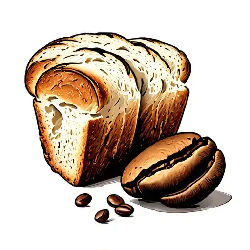 Coffee Bean And Bread Sticking