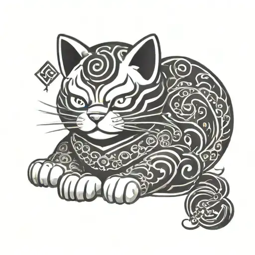 Lucky Cat Japanese Tatoo