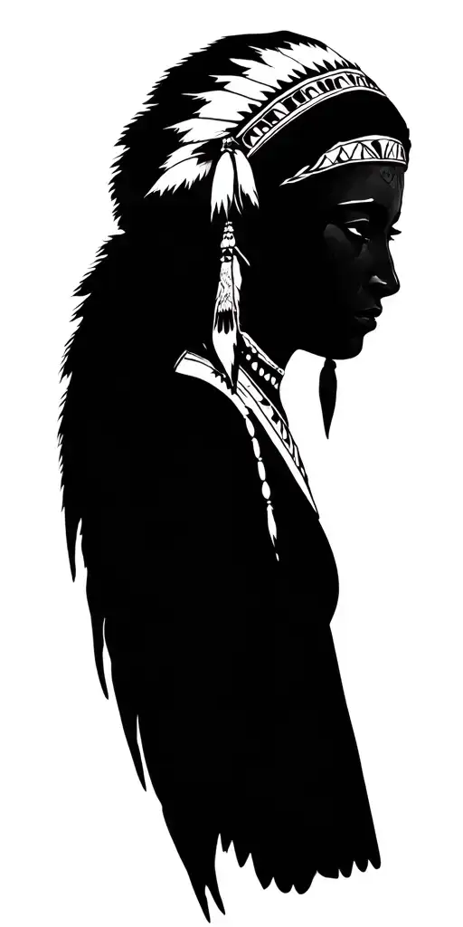 Native Woman With Head Dress