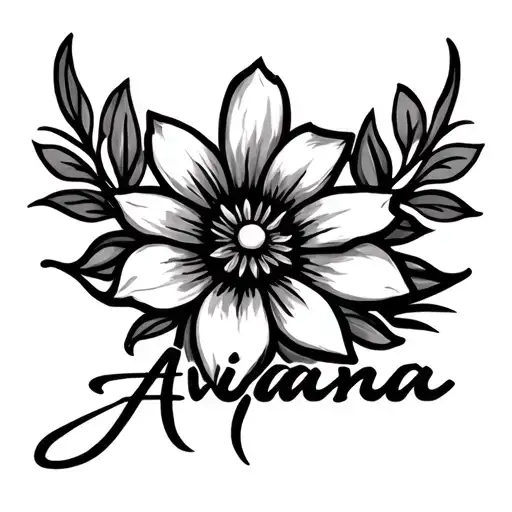 Flower Symbol With Avianna Name Written