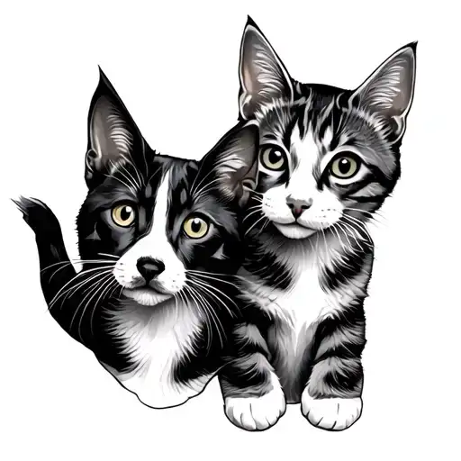 Palm With Dog And Cat In It