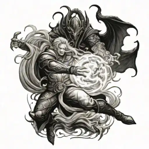 Glorfindel Fighting Balrog Being Slain