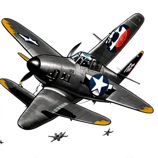 Wwii Fighter Planes Flying Overhead
