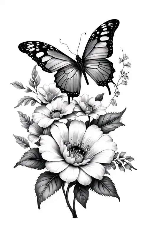 Fine Art Flowers And Butterfly's