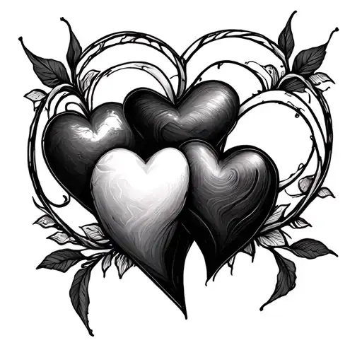 3 Hearts Mixed Together Fineline