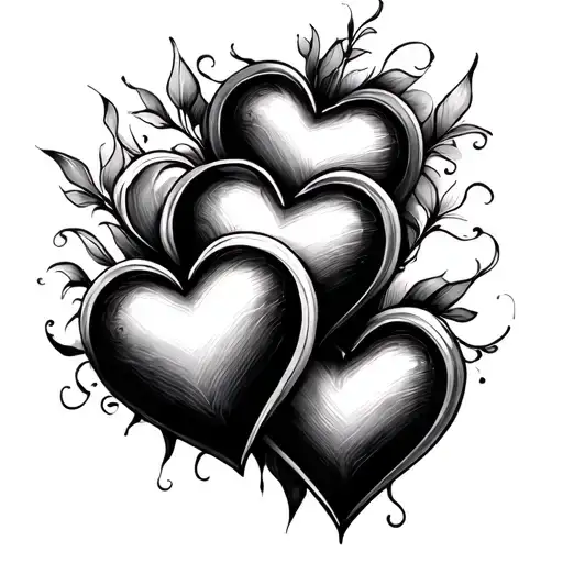 3 Hearts Mixed Together Fineline