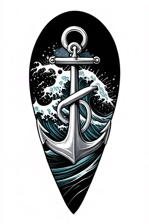 Anchor And Wave Crashing