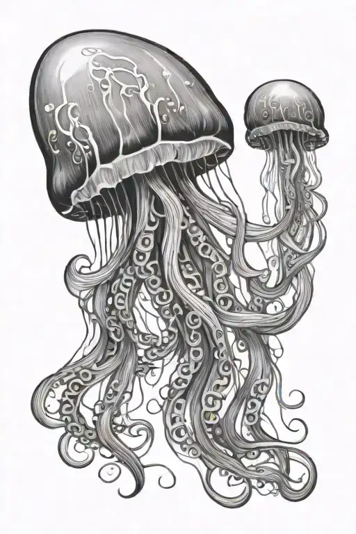 Jellyfish Gracefully Swimming
