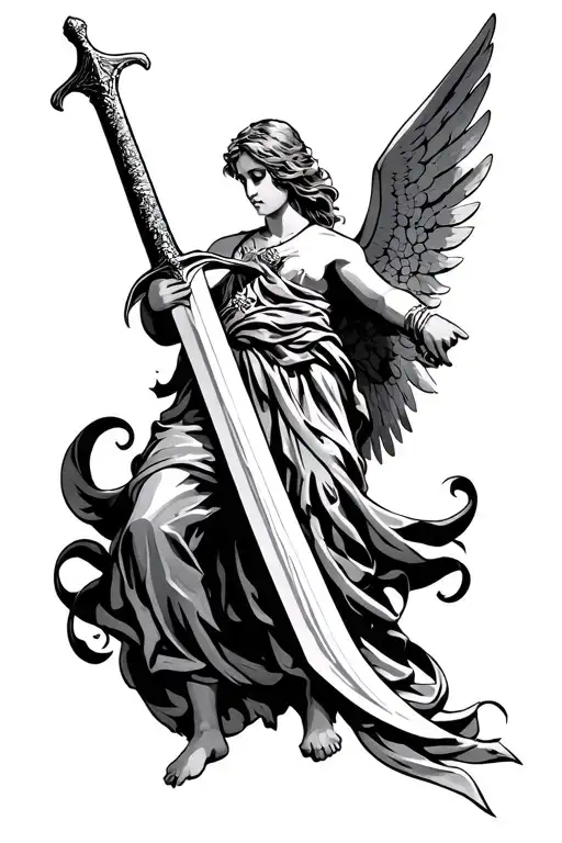 Angel Holding A Sword