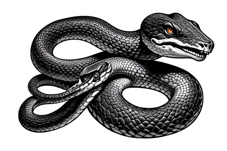 Snake With Lettering Spelling Little Fire