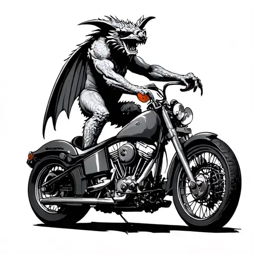 Gargoyle Old School Map Old Motorcycle