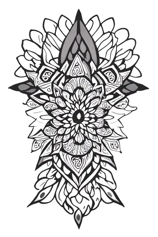 Mandala Geometric Design Incorporating