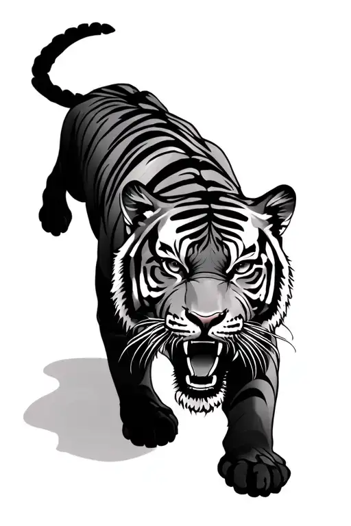 Tiger Crawling Down Arm