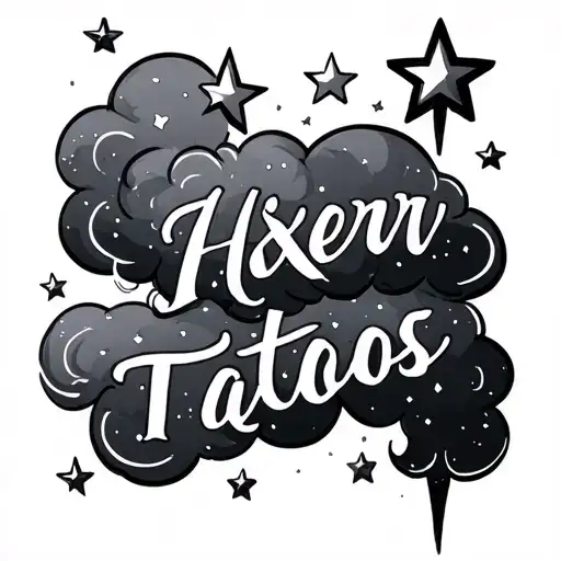 Stars In Clouds With Name With Roman Numerals