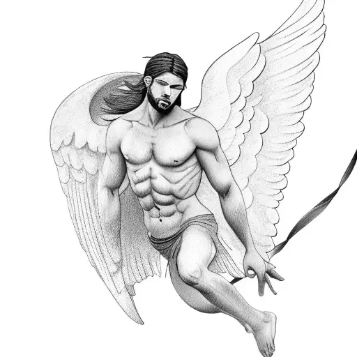 Fallen Male Shirtless Angel