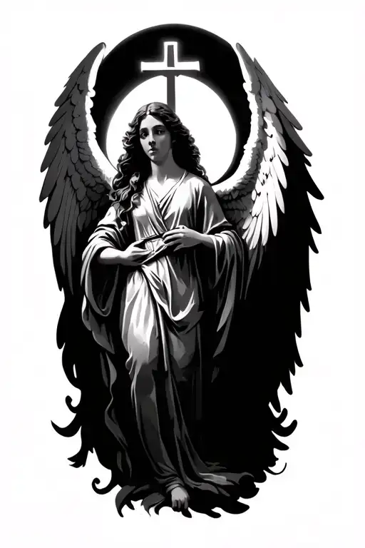 Angel And Cross And Paper