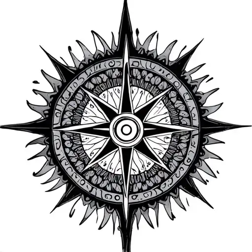 Mandala Compass Surrounded