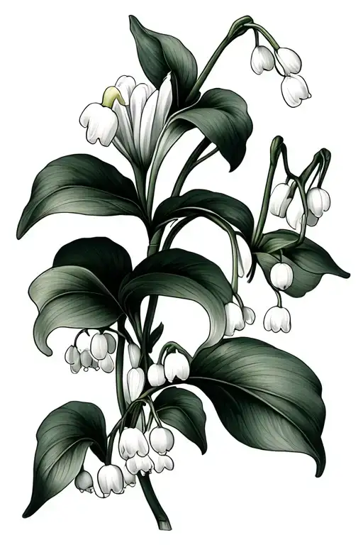Lily Of The Valley In Half A Circle Shape