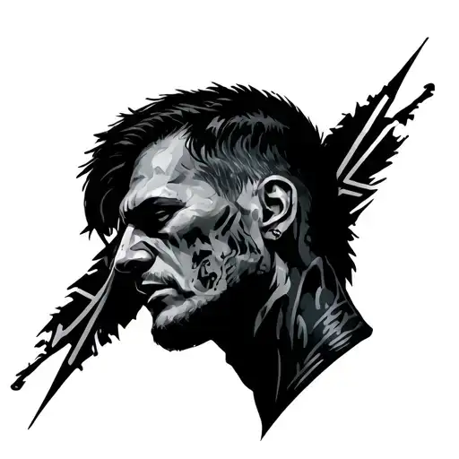 Rammstein Logo On His Shoulder
