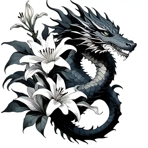 Dragon And Lilies