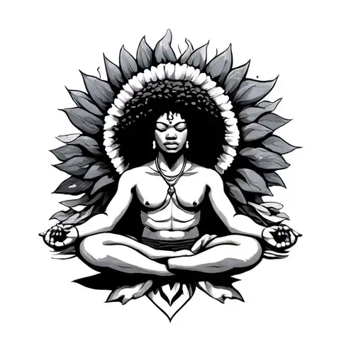Afro Warrior Meditating
