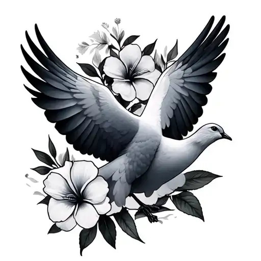 Dove And Flowers