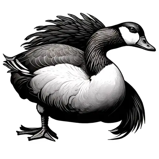 Cupped Goose With Feet Down