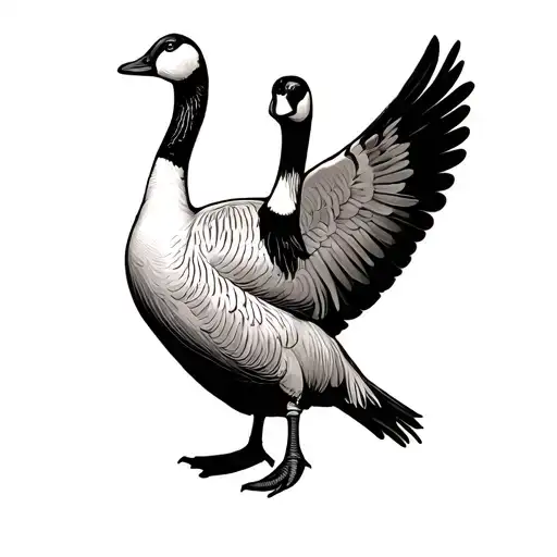 Goose With Feet Down Landing