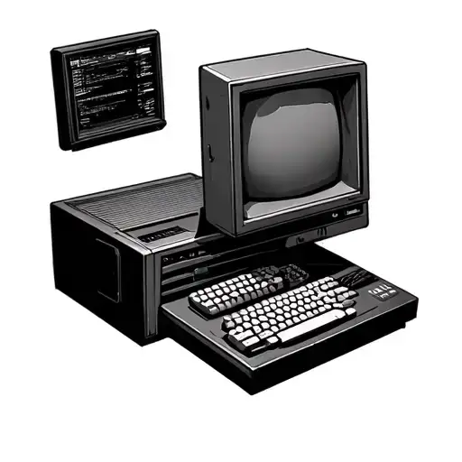 Old Computer Black And White