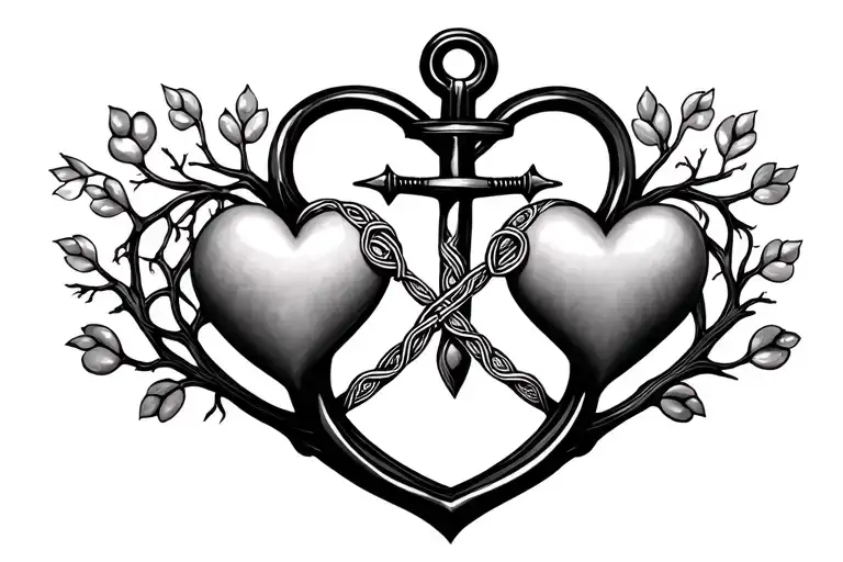 Anchor A Big Heart And A Little Heartthe Celtic Sisters Knot Infinity And Paw Tree All Intertwined
