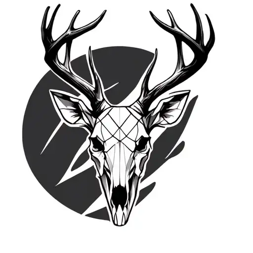 Whitetail Deer Skull Geometric
